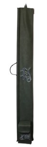 Picture of Vinyl Lulav Holder Attached Esrog Pouch with Carrying Handle Accented with Teal Embroidery Green